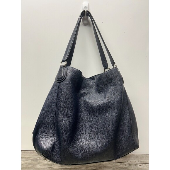 Coach Edie 31 Leather Shoulder Bag in Floral Rivets Navy Blue Handbag & Wallet - Picture 4 of 11